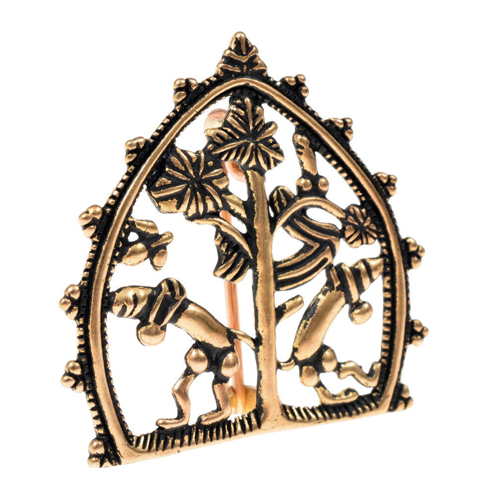 Pilgrim sign 'Greenery', 14th-15th century, silvered bronze