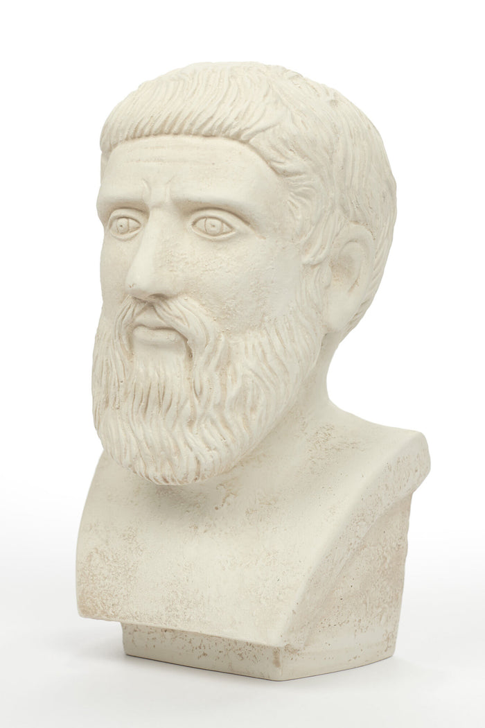 Statue Plato, Greek philosopher, Alabaster plaster