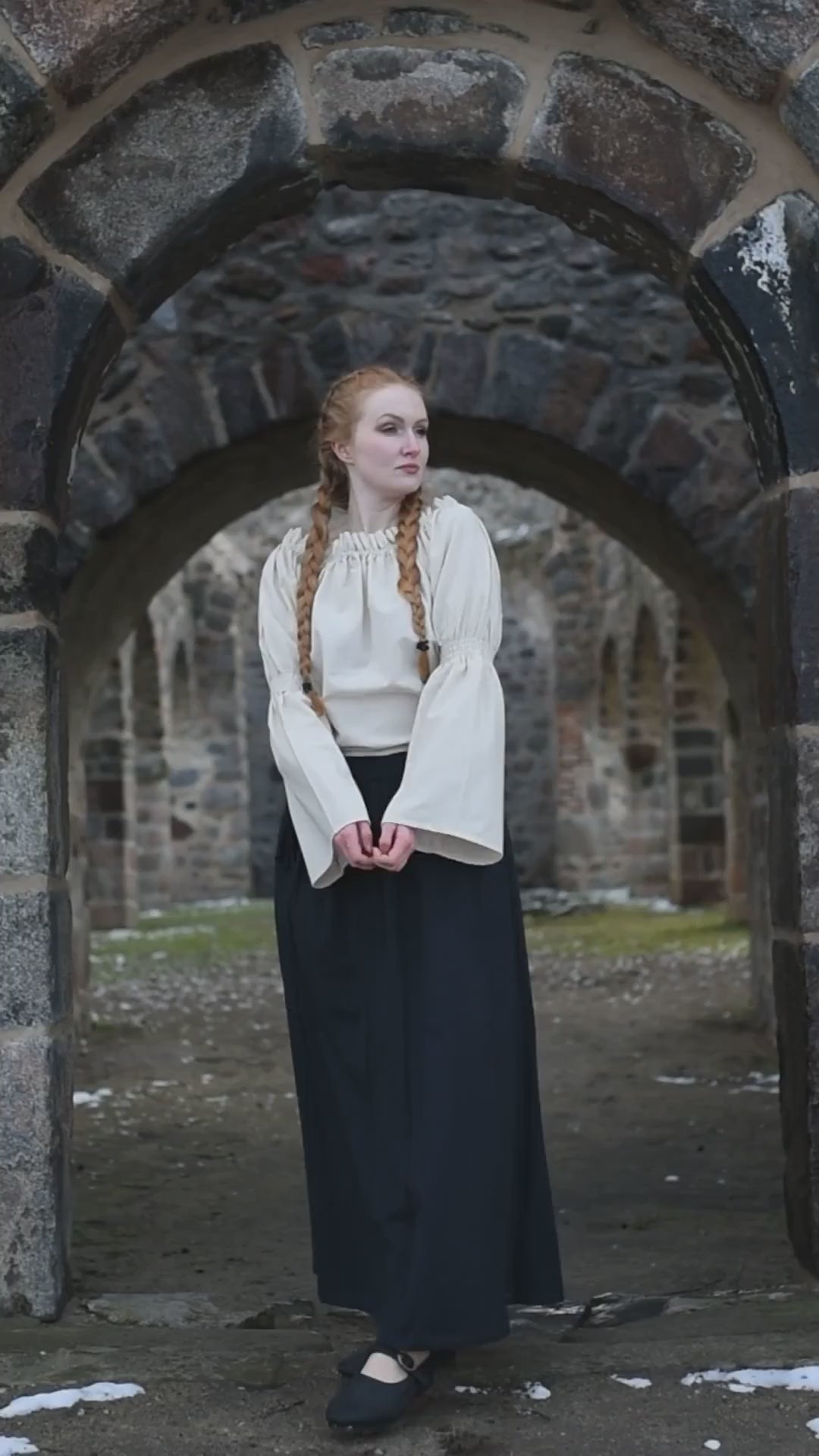 Medieval skirt Konstanze, black