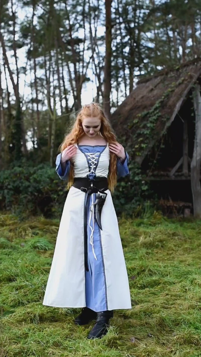 Medieval dress Serena, blue