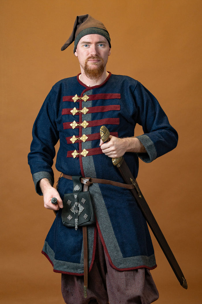 Rusvik Viking kaftan Kosma, blue, wool blend