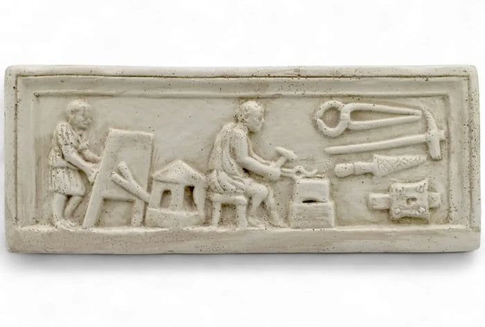 Wall relief Roman forge, Alabaster plaster