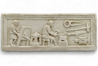 Wall relief Roman forge, Alabaster plaster
