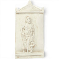 Wall relief Asclepius, Greek god of medicine, Alabaster plaster