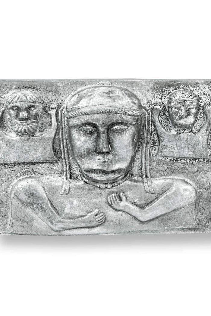 Wall relief cauldron from Gundestrup, three deities, Alabaster plaster