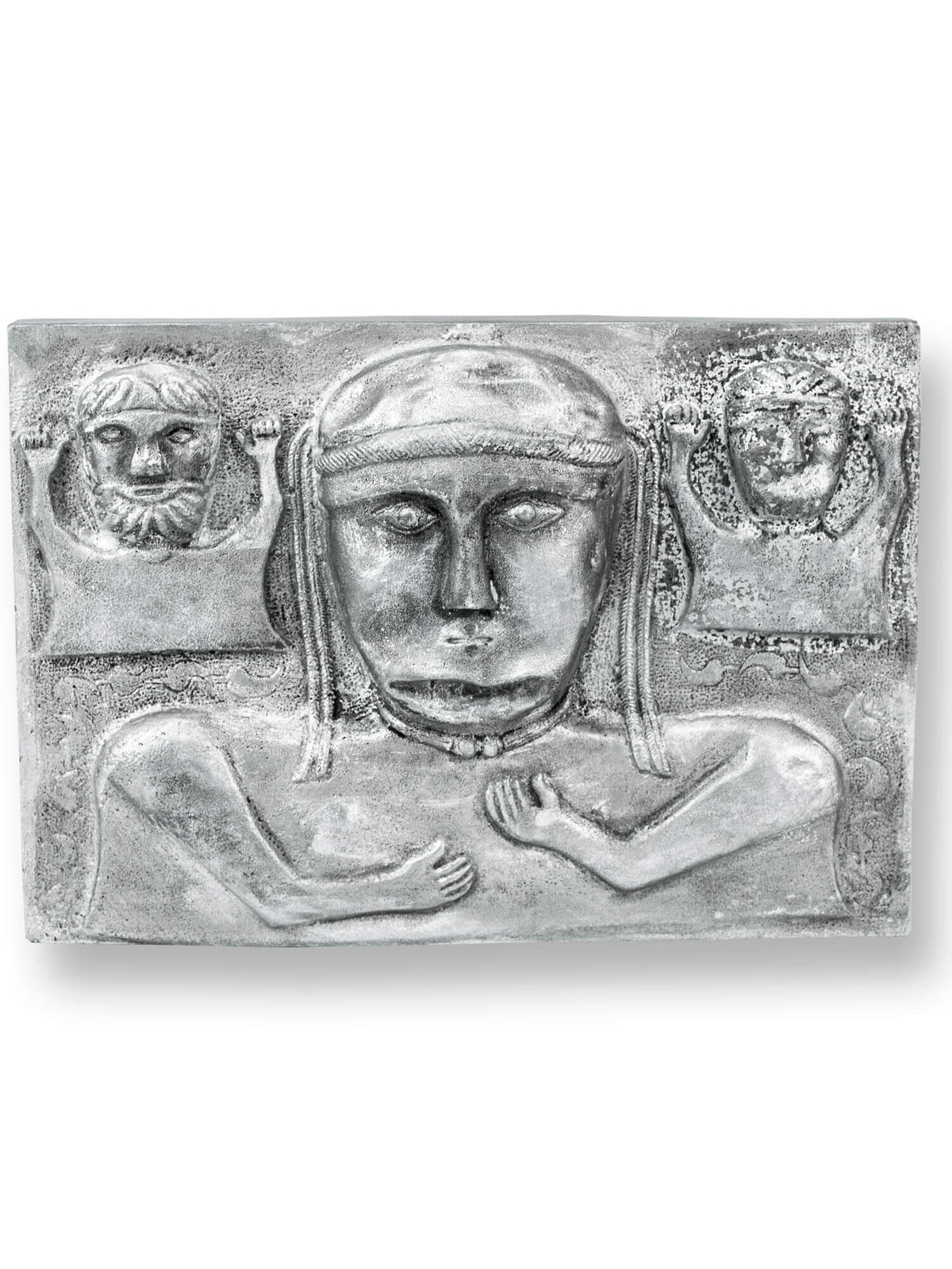 Wall relief cauldron from Gundestrup, three deities, Alabaster plaster