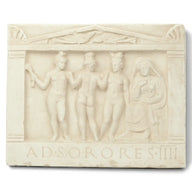 Wall relief the three Graces, ad sorores, Alabaster plaster