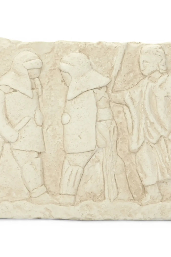 Wall relief gladiator fight, Alabaster plaster