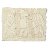 Wall relief gladiator fight, Alabaster plaster