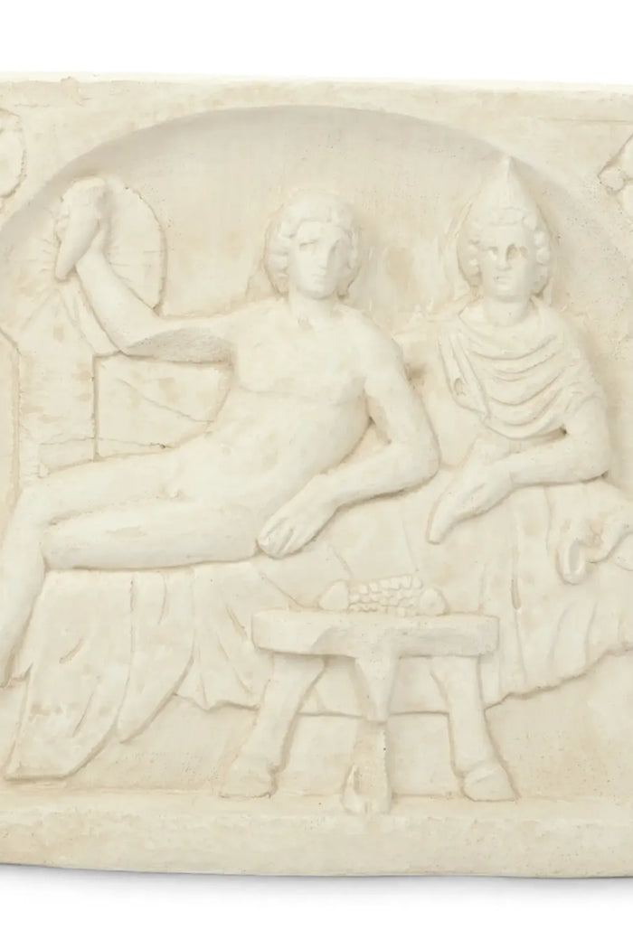 Wall relief Mithras and Sol, Alabaster plaster