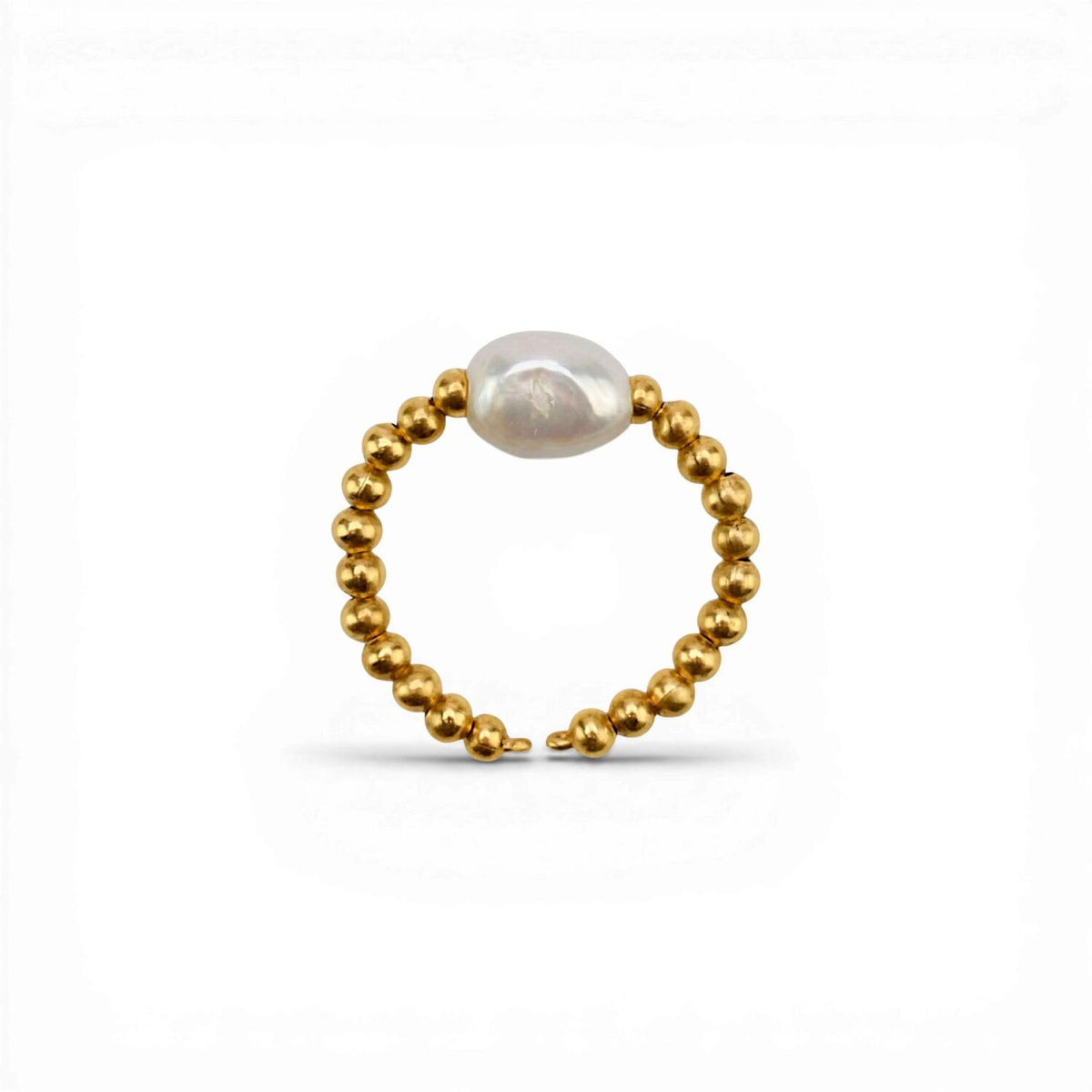 Roman ring Pompeii, white pearl