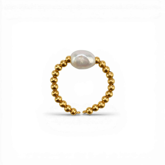 Roman ring Pompeii, white pearl