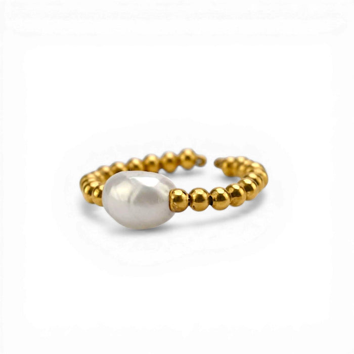 Roman ring Pompeii, white pearl