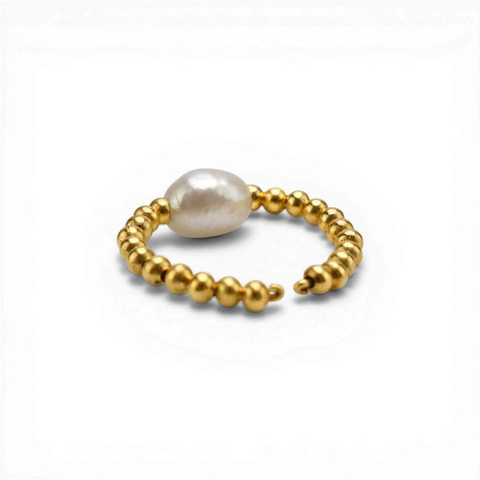 Roman ring Pompeii, white pearl