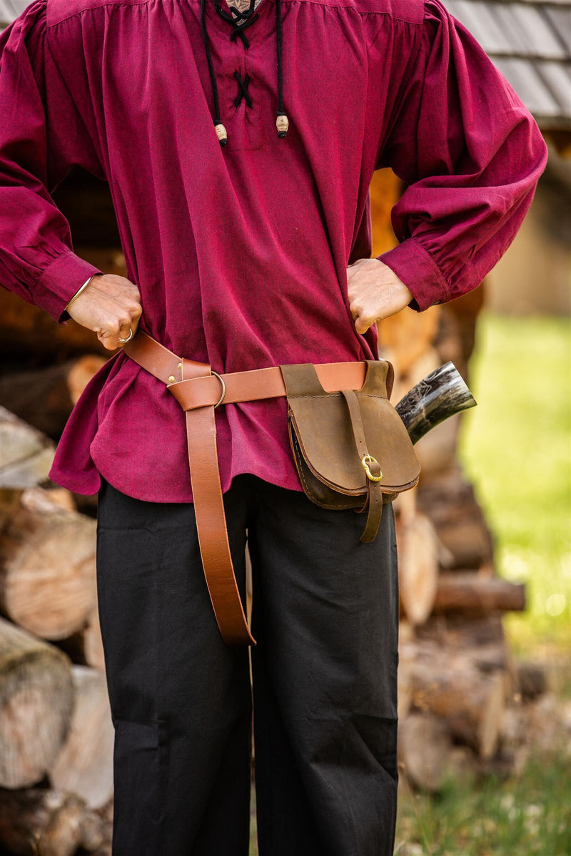 Bælte med ringlukning, 150 cm, brun