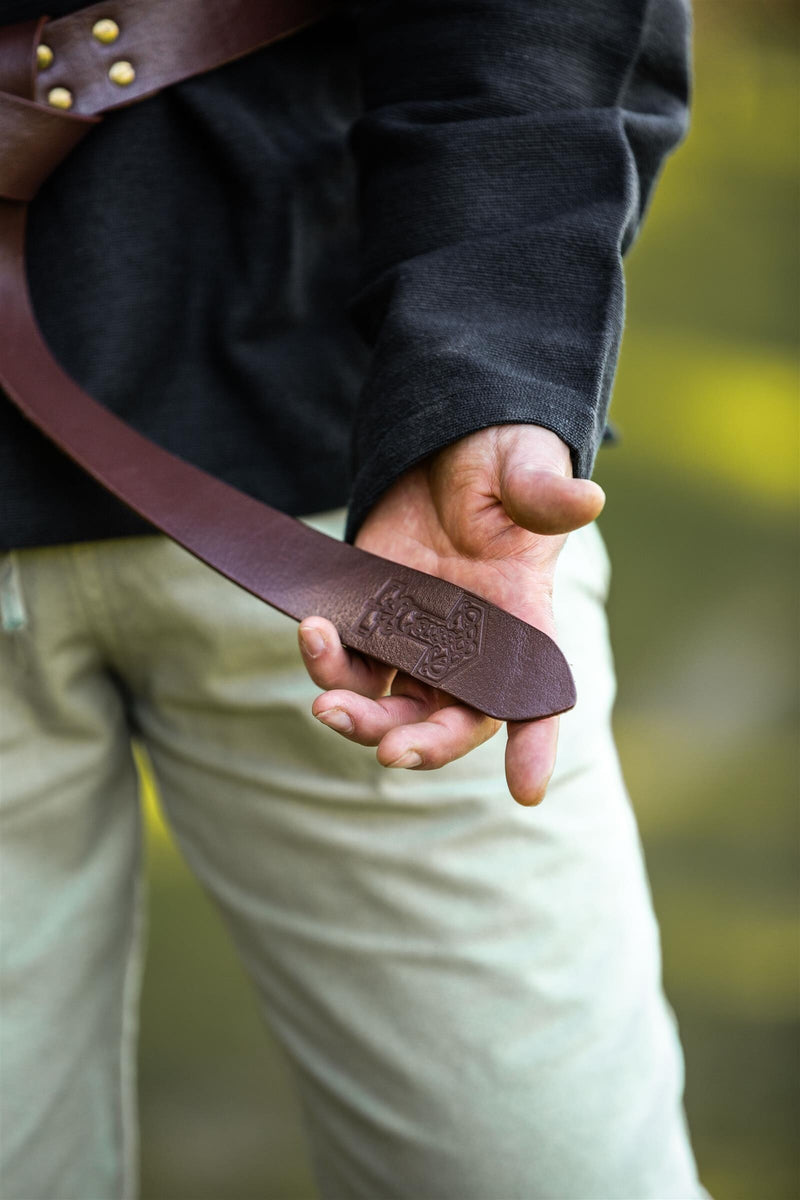 Bælte med Thorshammer, brun