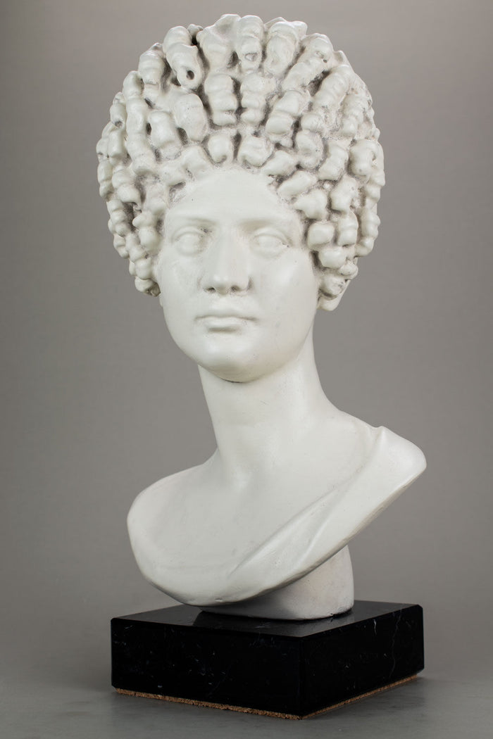 Bust of Roman woman, Flavian hairstyle, Alabaster plaster