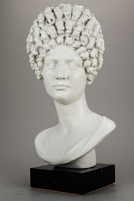 Bust of Roman woman, Flavian hairstyle, Alabaster plaster