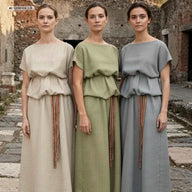 Roman women's tunic linen, blue