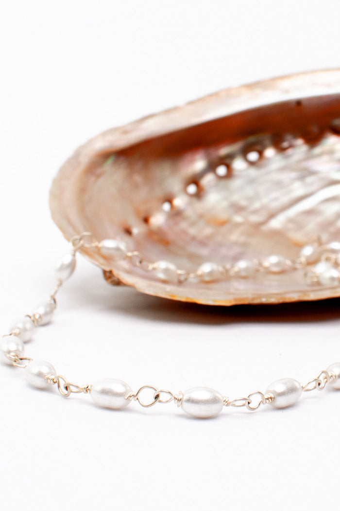 Roman necklace Octavia with clear pearls
