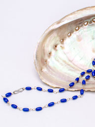 Roman necklace Cornelia with oval dark blue stones