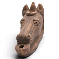 Roman oil lamp horse head, picture of Musée Arles