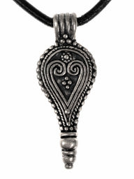 Roman drop pendant, 1st century, silvered bronze