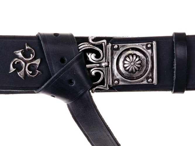Roman belt with Triquetra fitting, 5 cm, brown leather, brass