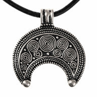 Roman moon pendant (lunula), 1st-3rd century, silvered bronze