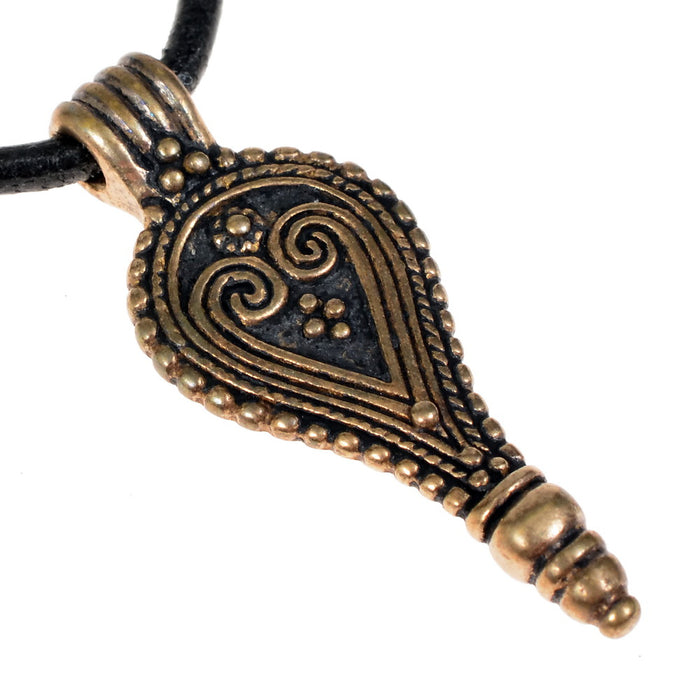 Roman drop pendant, 1st century, silvered bronze
