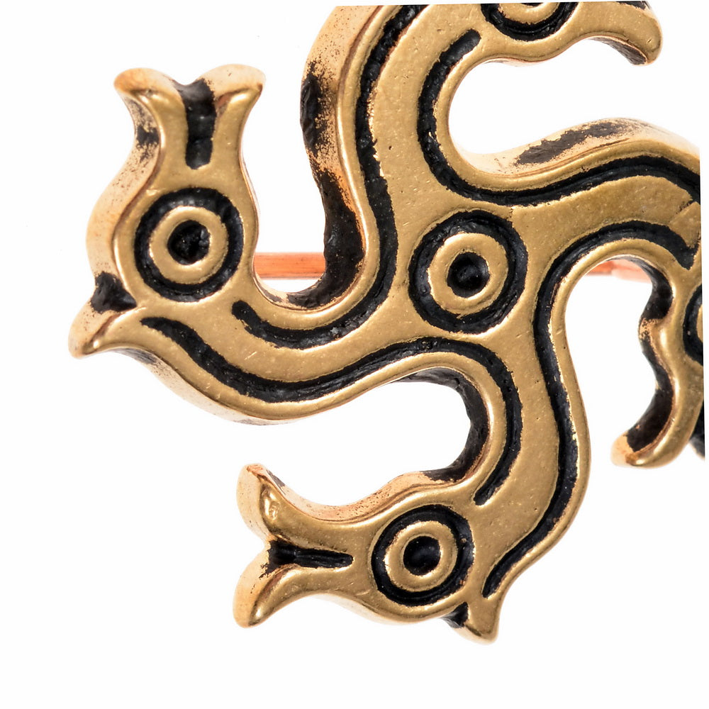 Roman horse head fibula (tetraskelion), bronze