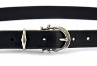 Classical Roman belt, 3cm, black leather, brass