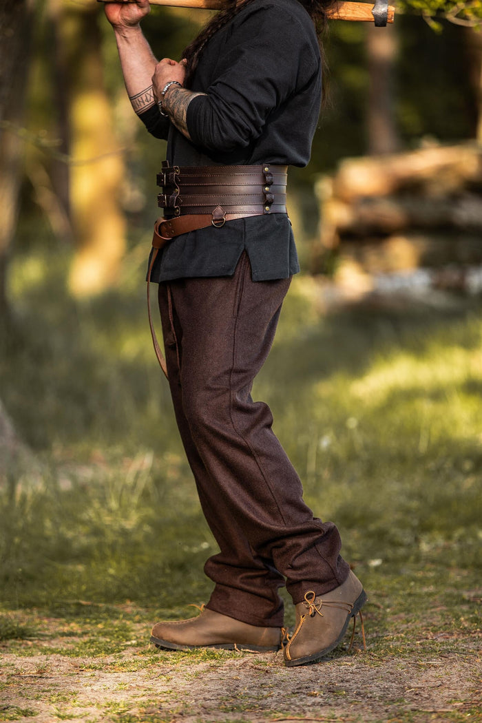 Trousers Edgar, brown, wool blend
