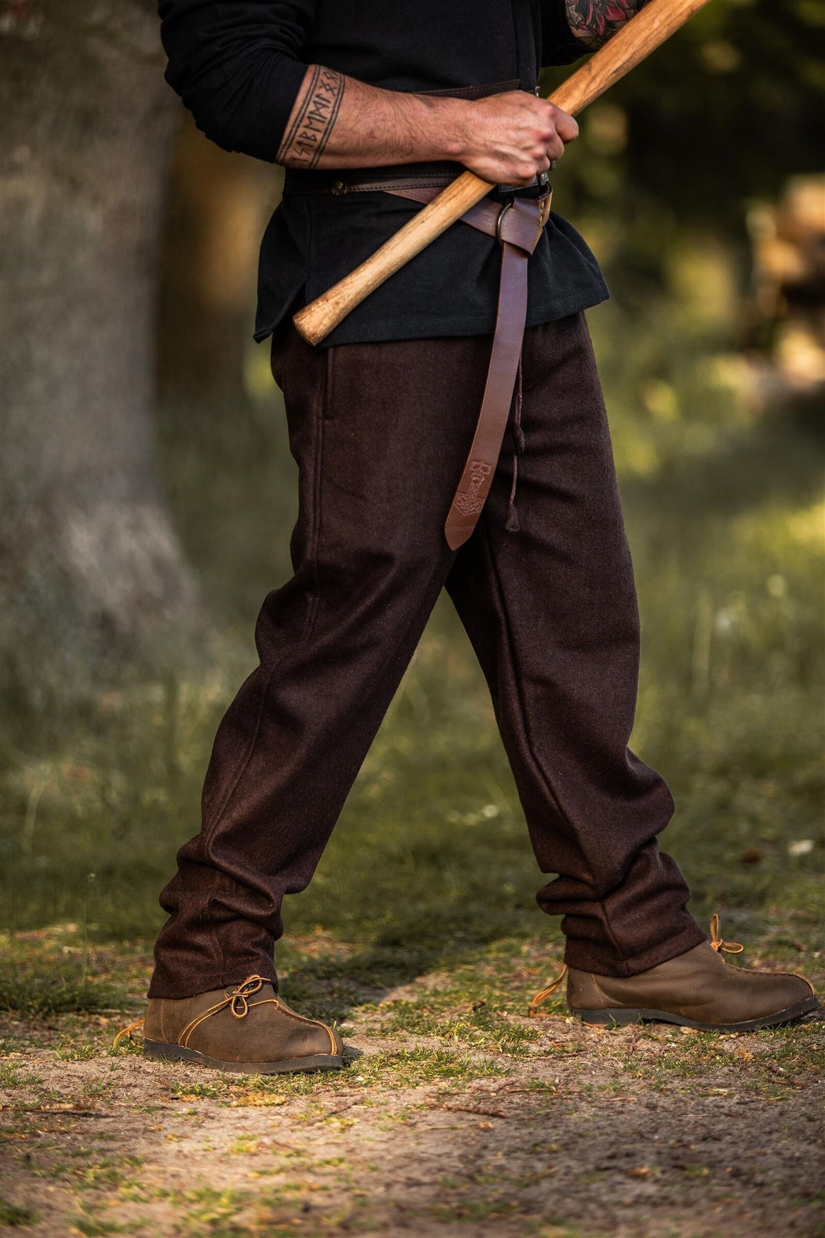 Trousers Edgar, brown, wool blend