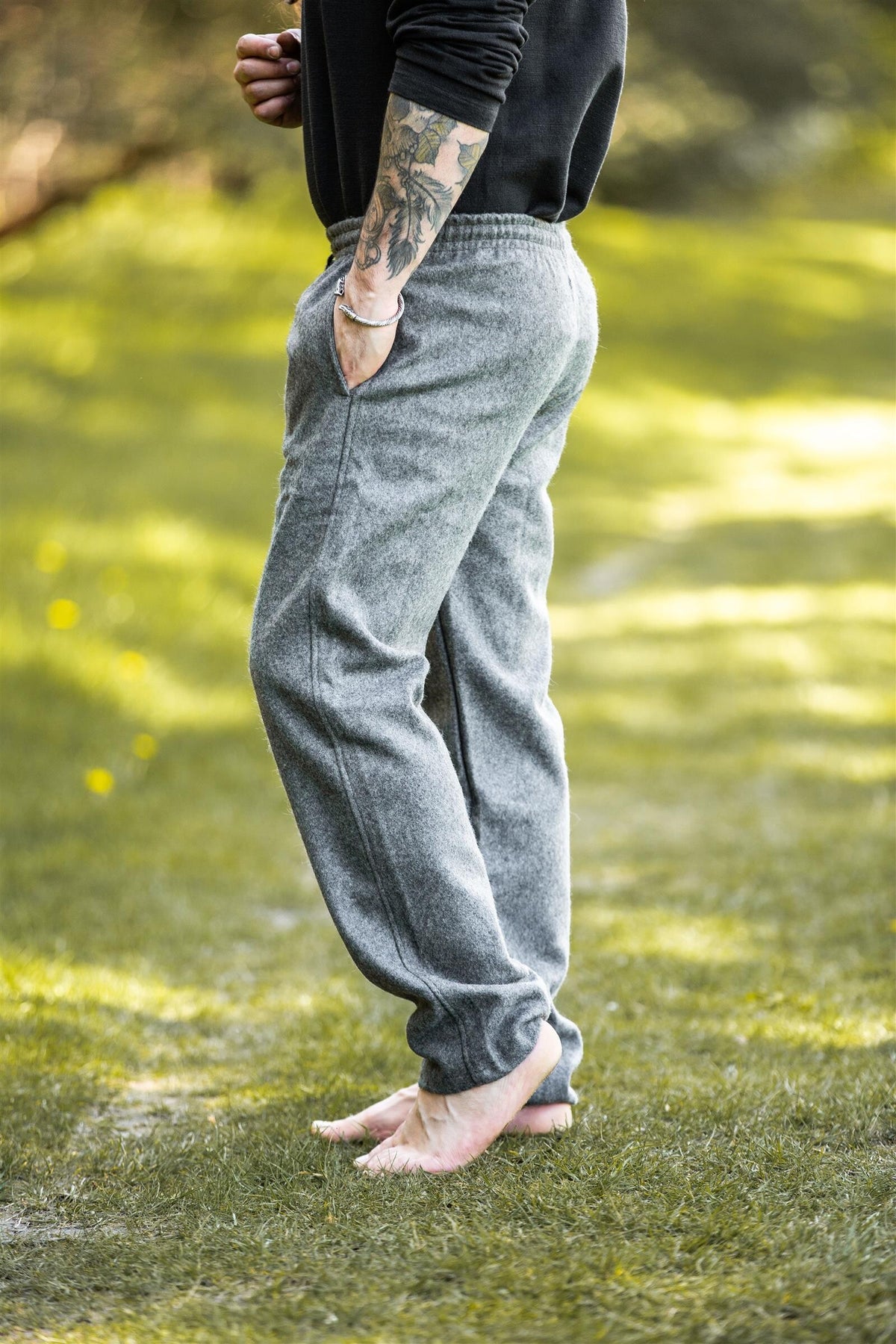 Trousers Edgar, grey, wool blend
