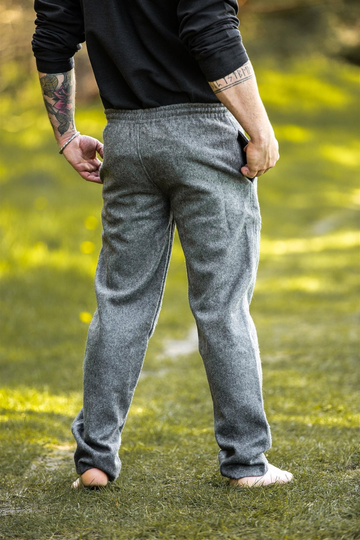 Trousers Edgar, grey, wool blend