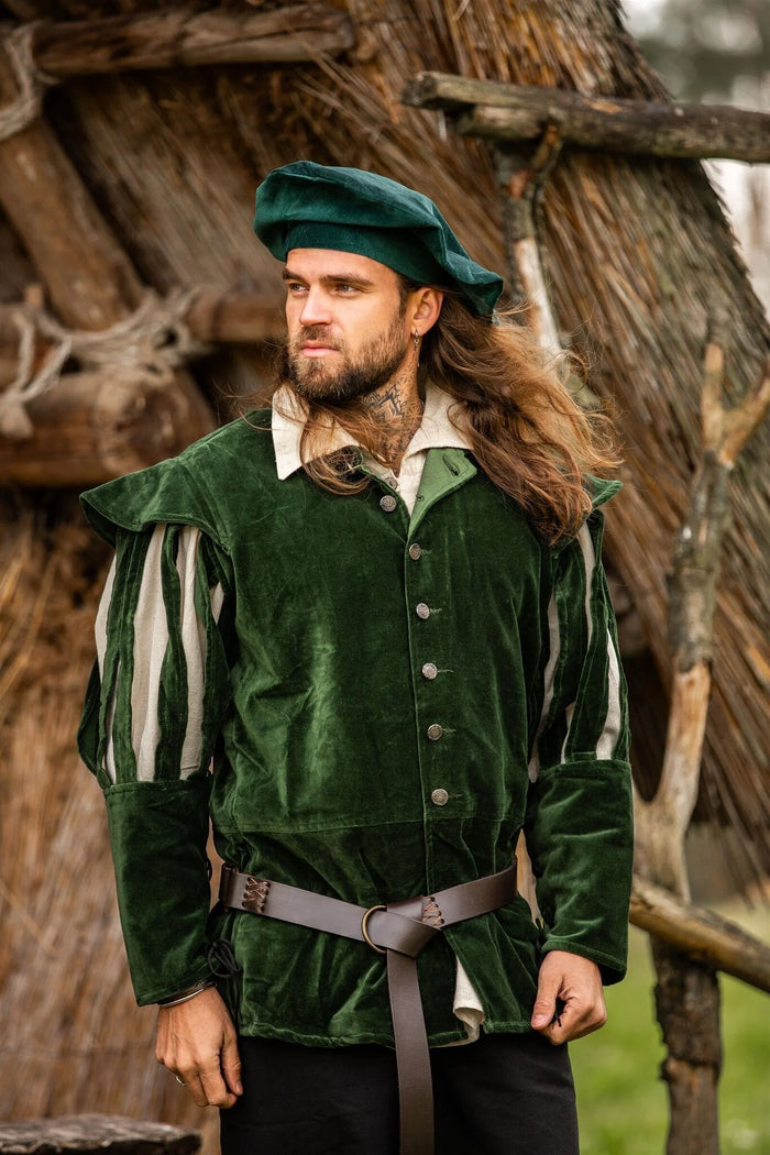 Velvet beret, green