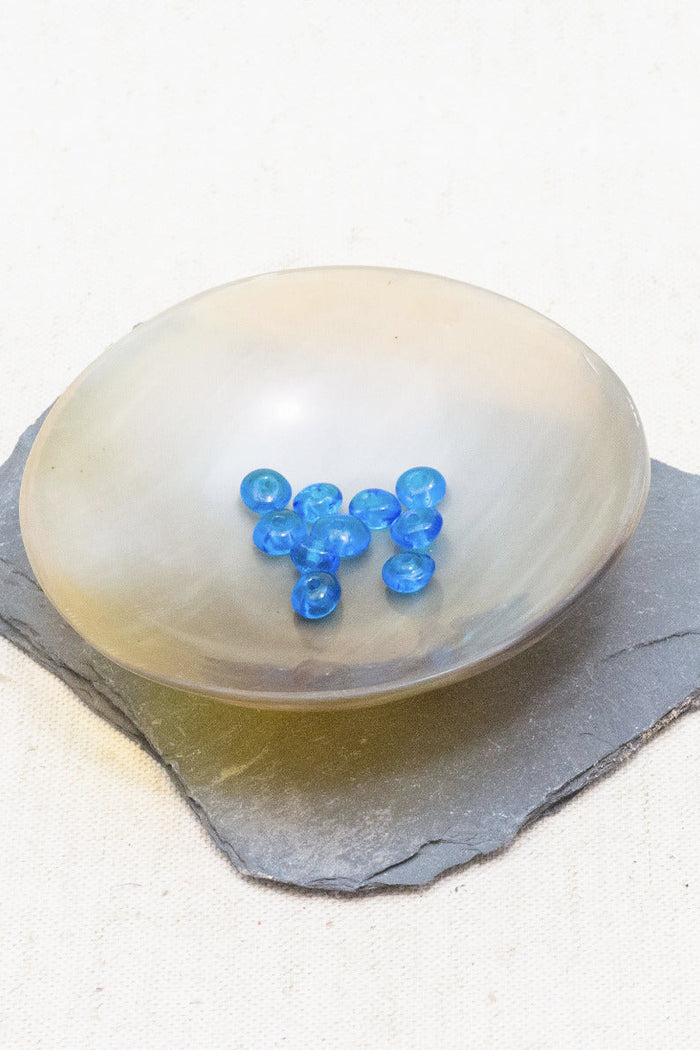 Small Viking glass bead Skåne (Sweden), light blue, 10 pieces