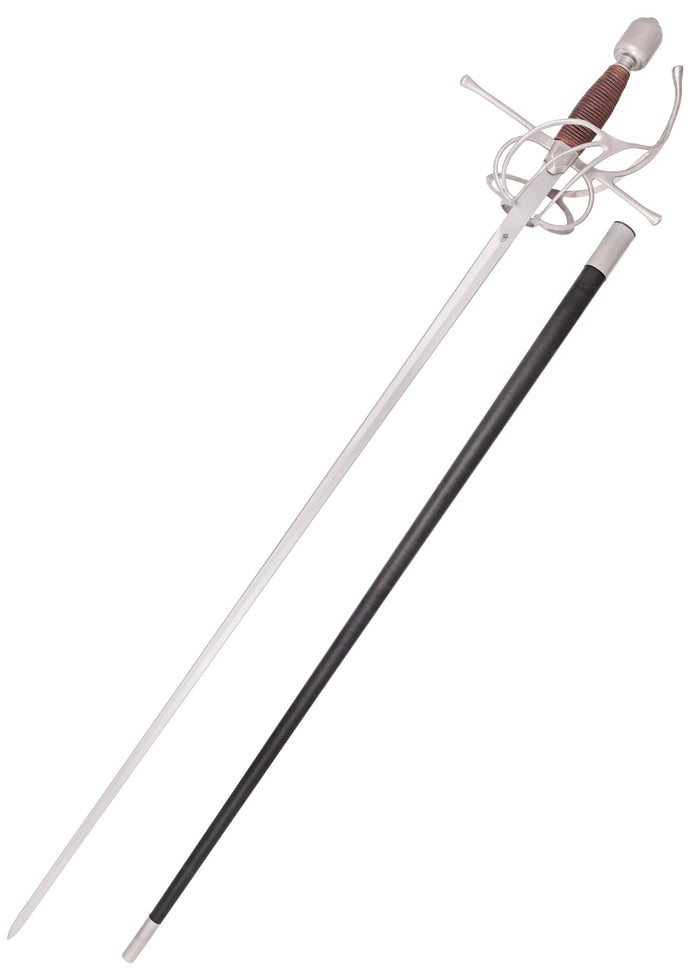 Kingston Arms Swept Hilt Rapier met schede, gepolijst, semi-scherp