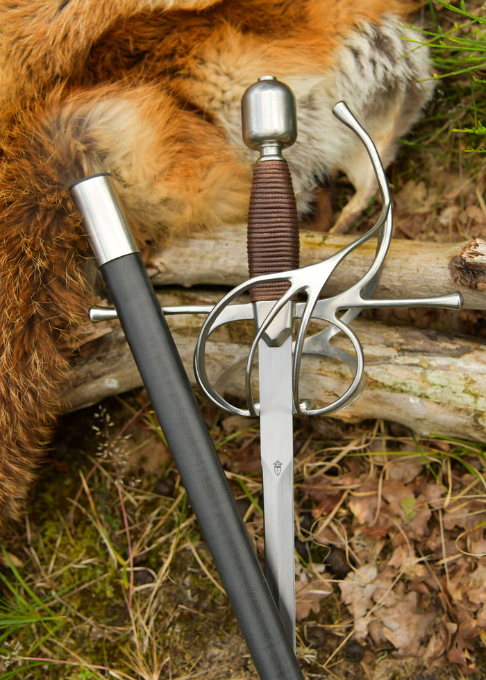 Kingston Arms Swept Hilt Rapier met schede, gepolijst, semi-scherp