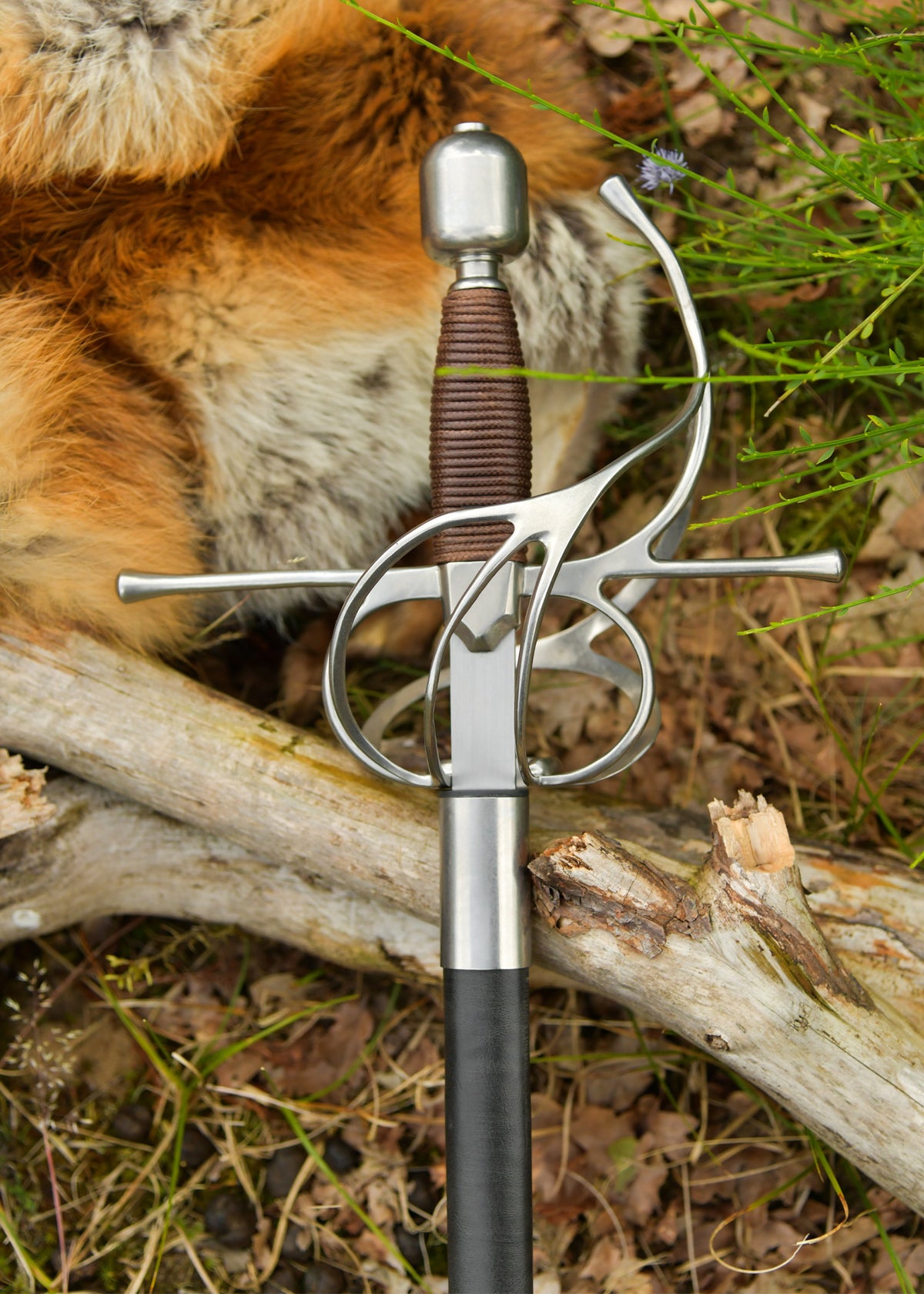 Kingston Arms Swept Hilt Rapier met schede, gepolijst, semi-scherp