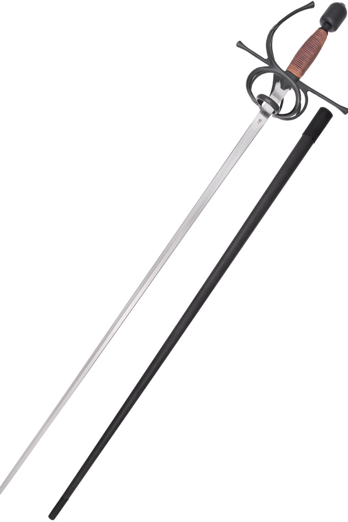 Kingston Arms Swept Hilt Rapier met schede, zwart, semi-scherp