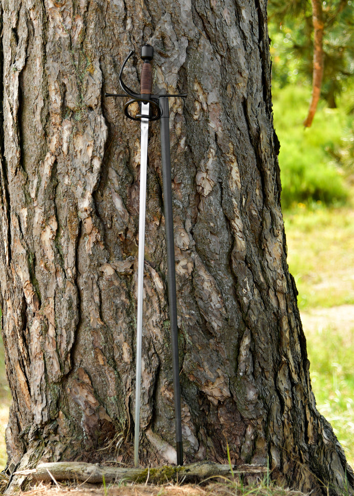 Kingston Arms Swept Hilt Rapier met schede, zwart, semi-scherp