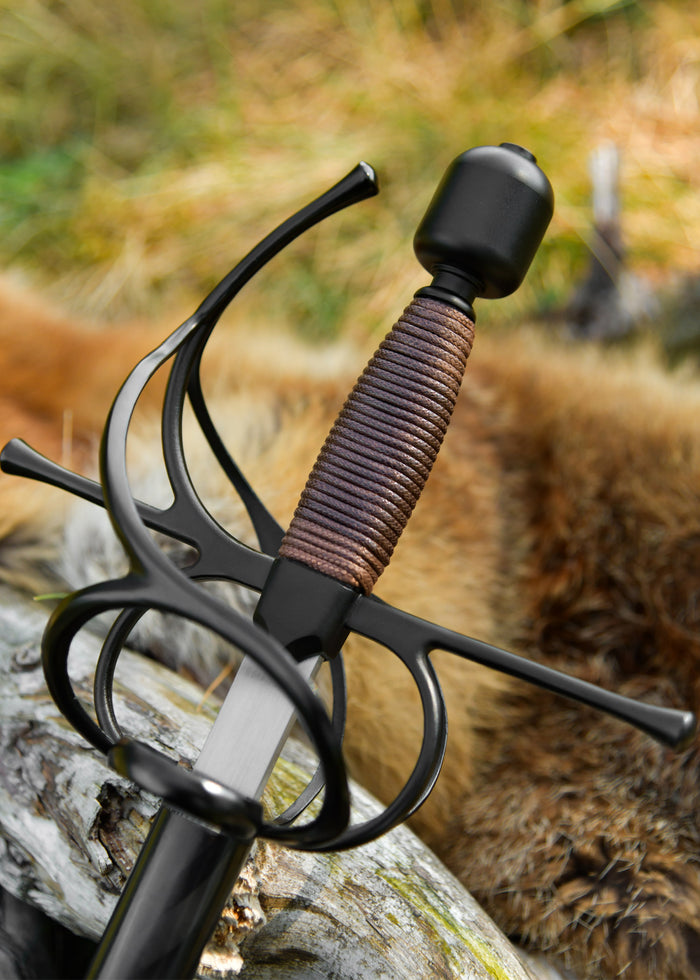 Kingston Arms Swept Hilt Rapier met schede, zwart, semi-scherp