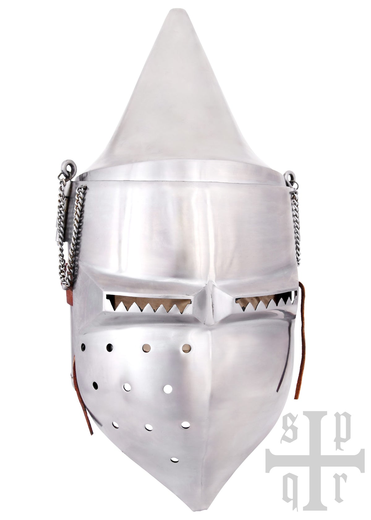 Folding visor bascinet with pointed helmet cup, 14th century, 2 mm (battle-ready)