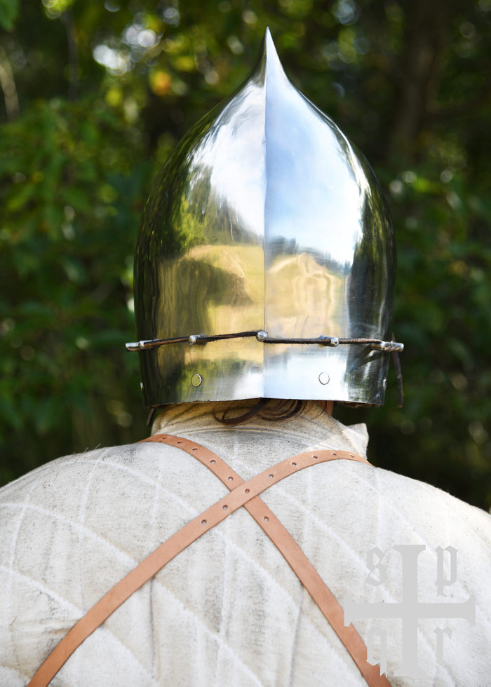 Ui-vormige bascinet met klapvizier, 2 mm (battle-ready)
