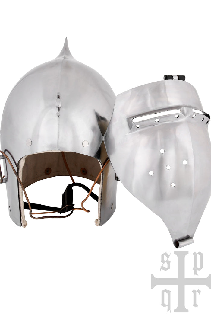 Ui-vormige bascinet met klapvizier, 2 mm (battle-ready)