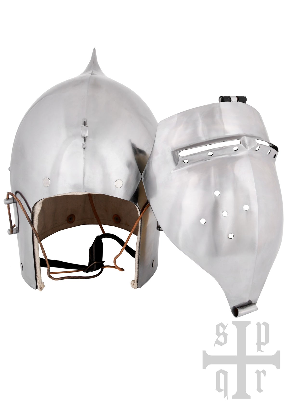 Ui-vormige bascinet met klapvizier, 2 mm (battle-ready)