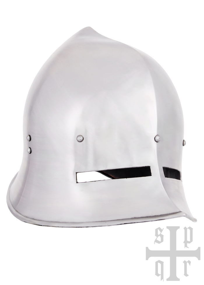 Ui-vormige ketelhoed met vizier, laat-middeleeuws, 1.6 mm