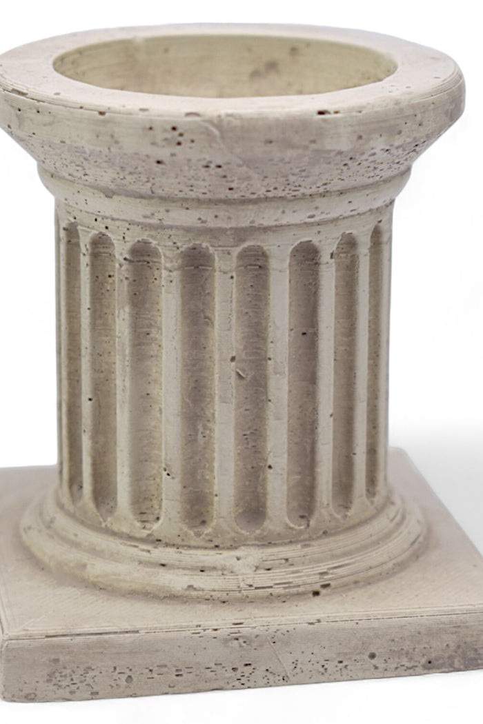 Tea light holder Roman column, Alabaster plaster